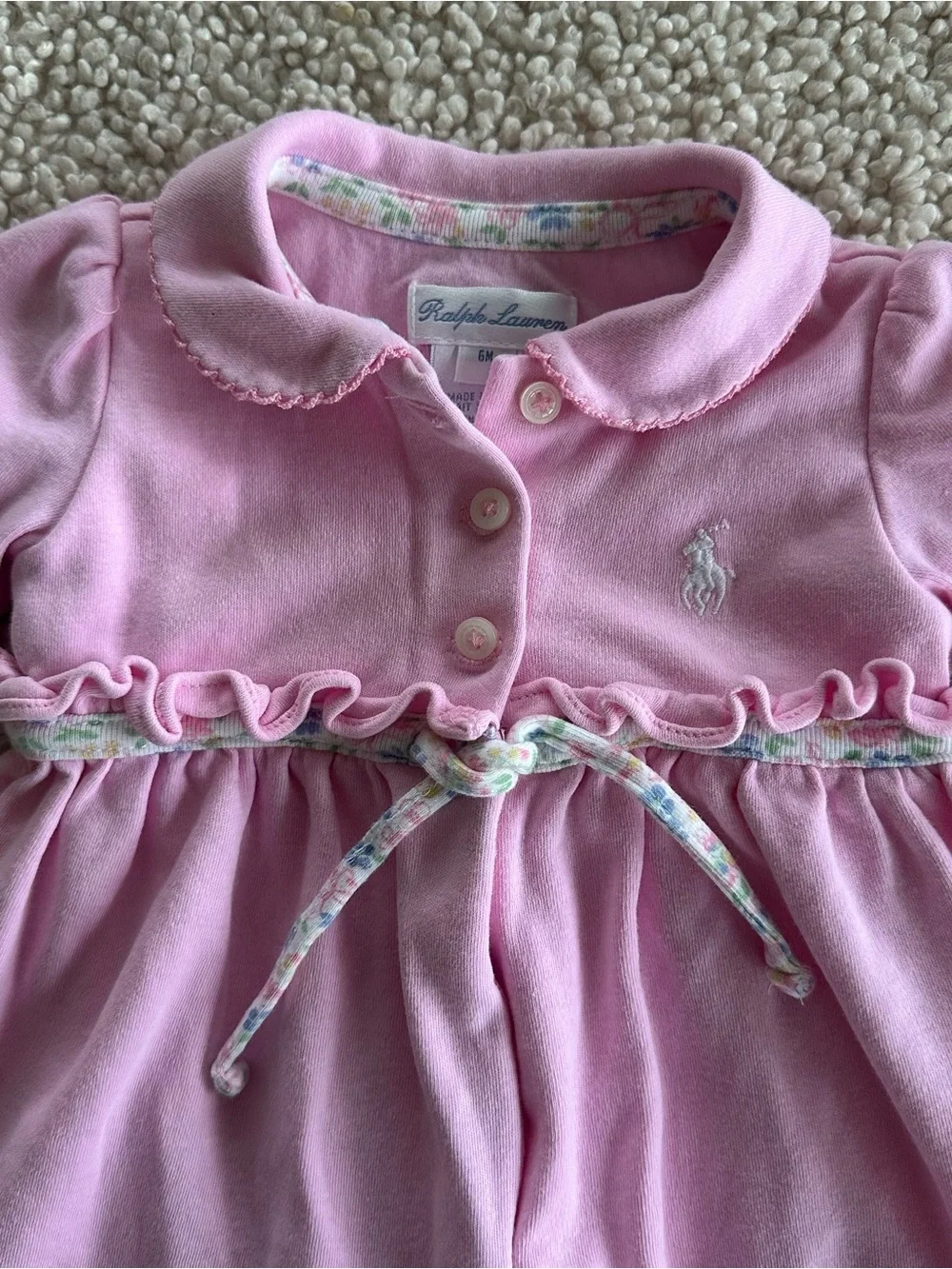 Ralph Lauren Bubble Romper Ruffles Pink Size 6 months